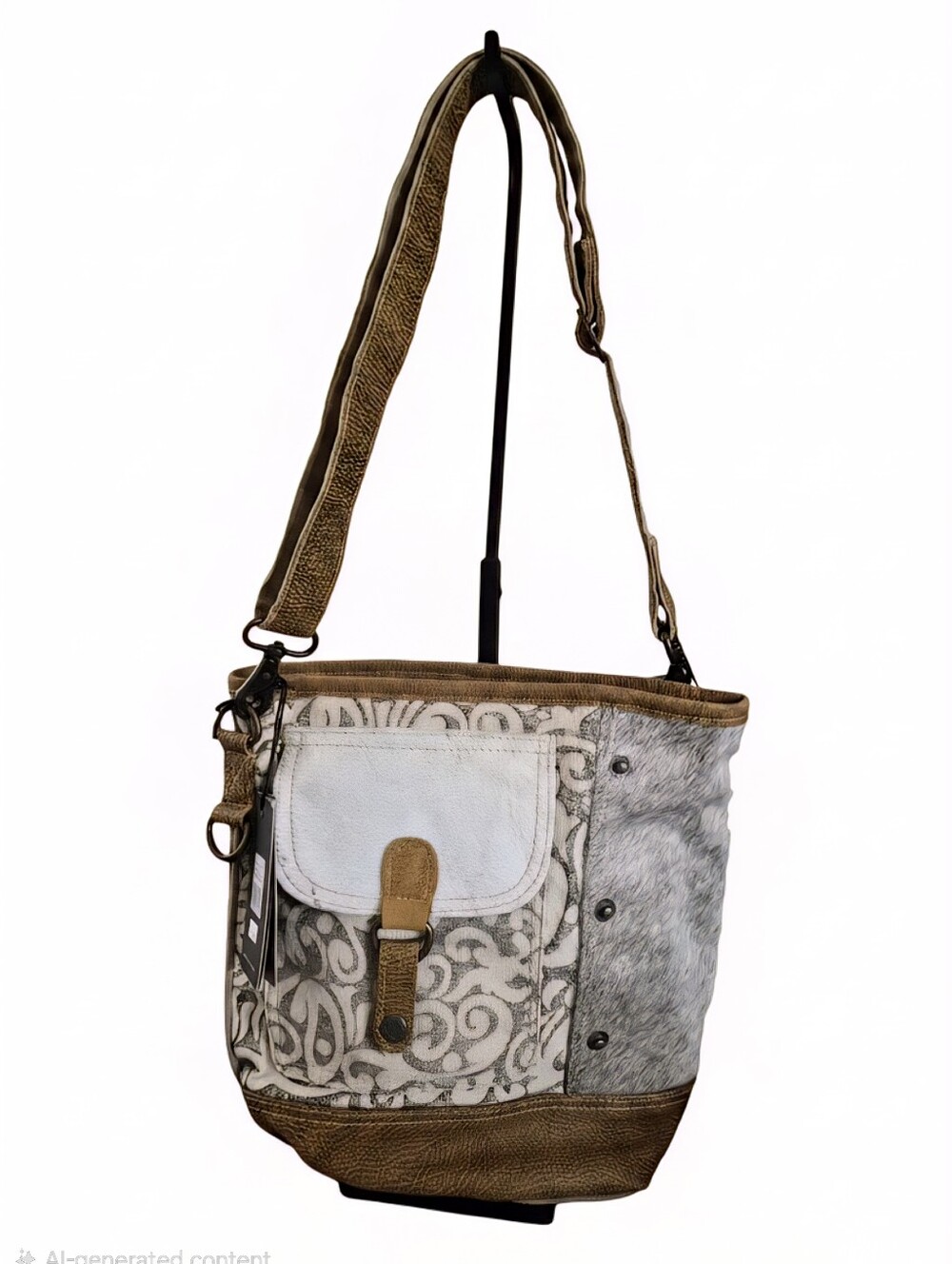 Myra Bag Designer-Inspired Neutral Patterned Crossbody Bag